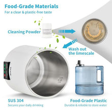 1.1 Gal Water Distiller 750W 0.3 Gal/H Stainless Steel Countertop Maker with Timer Temp Display Plastic Carafe Cleaning Powder & 3 Carbon Packs - White