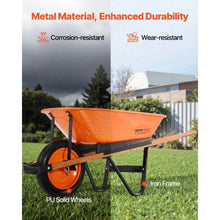 5 Cu. Ft. Garden Dump Cart – 330 lbs Capacity One Wheel Wheelbarrow with Metal Handle & 16" Wheel (1-Wheel)