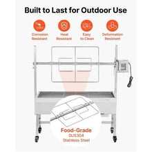 Charcoal Rotisserie Grill 38W Pig & Lamb Spit Roaster 132 LB Capacity 7-Level Height Stainless Steel