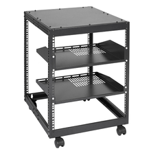 12U Adjustable Depth Open Frame Server Rack with Casters