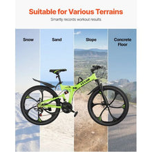 26-Inch Folding Mountain Bike Full Suspension 21-Speed Disc Brakes High Carbon Steel Frame