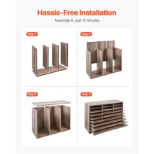 27-Compartment Wooden Literature Organizer Mail Sorter – (Black/Grey)