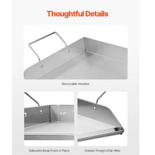 32x16 inch Stainless Steel Griddle Universal Flat Top Rectangular Plate  for Camping Tailgating Party