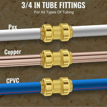 3/4" Brass Straight-Through Push-Fit for Air System Pipe Fittings (12PCS)