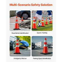 30" PVC Traffic Cones, 8 Pack with Reflective Collars & Weighted Base