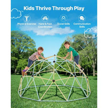 10FT Geometric Dome Climber 1000LBS Capacity Jungle Gym with 2 Basketballs & Octopus Net Easy Assembly for Kids 3-10