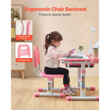 Kids Adjustable Study Desk & Chair Set with Lamp – (Pink)