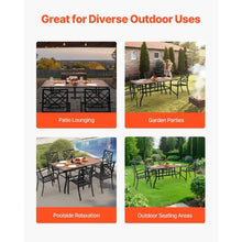 59-Inch Rectangular Wood-Like Steel Slat Bistro Table for 4-6 with Umbrella Hole – All-Weather Patio Furniture for Lawn Garden and Porch (Brown)