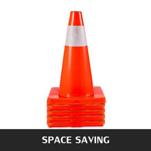 18" Traffic Cones 20 Pack with Reflective Collars & PVC Base for Parking and Hazard Zones