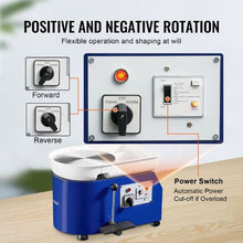 Pottery Wheel 350W 11" Clay Forming Machine 60-300 RPM Pedal Control (Blue)