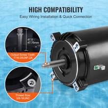 1 HP Pool Pump Motor 56J Frame 115V/230V 3450 RPM Round Flange CCW Replacement Motor