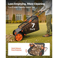 26-Inch Push Lawn Sweeper 7 Cu. Ft. Hopper Adjustable Brushes Rubber Wheels Leaf Collector