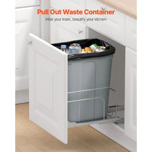 35 QT Pull-Out Trash Bin, Heavy Duty Under-Mount Garbage & Recycling with Soft Close Slide