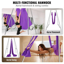 9.67 FT Aerial Yoga Frame & Hammock 551 LBS Capacity 13.1 Yards Hammock Indoor/Outdoor