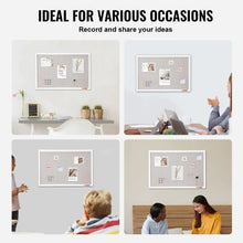 30" x 20" White Cork Board with Linen Surface for Home School and Office