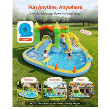 12.5' x 13.1' Inflatable Bounce House with Water Slide Splash Pool & Basketball Hoop – Kids 3-8