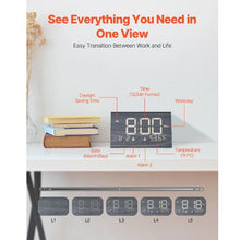 Digital Alarm Clock Wooden Desk Clock with Dual Alarm USB Charger Snooze Night Light (Black)
