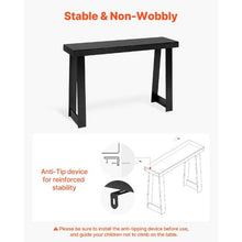 46" Modern Console Table – Narrow Sofa Table, Easy Assembly (Black)