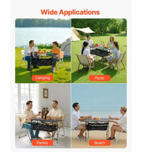Portable Roll Up Camping Table – Adjustable Aluminum Outdoor Table with Storage & Carry Bag (Black)