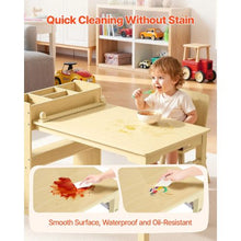 Kids Art Table and Chair Set with Storage Cabinet