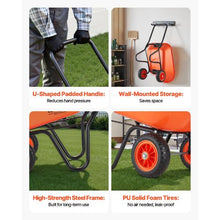 5 Cu. Ft. Garden Dump Cart – 397 lbs Capacity, 2-Wheel Wheelbarrow with Handle & 10" Wide Wheels