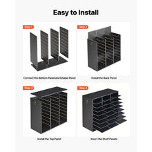 Wood Literature Organizer 27 Compartments Adjustable Shelves Countertop File Sorter (Black)