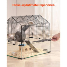 22.8"x15"x21.3" 360° Hamster Cage – Ventilated Habitat with Water Bottle