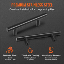 3 in / 76mm Cupboard Door Handles for Kitchen Bathroom Bar Hardware Matte Black 6000-76mm( Pack of 30)