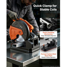 14-Inch Metal Chop Saw 2800W Motor ±45° Adjustable Dry Cut Blade Guard & Chip Box