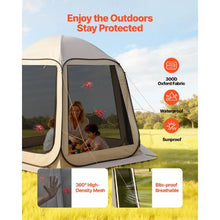 10 x 9.2 ft Pop-Up Screen Tent 4–8 Person Screened Canopy Shelter with Netting Sides Stakes & Carry Bag – (Beige)