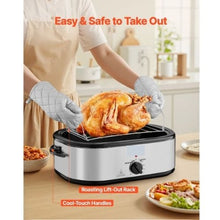 20QT Electric Roaster Oven 24lb Capacity Self-Basting Lid Defrost & Warm Functions