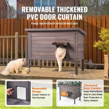 Weatherproof Outdoor Cat House with Foam Insulation PVC Door Flaps Open Roof and Window 34"L x 22"W x 27"H