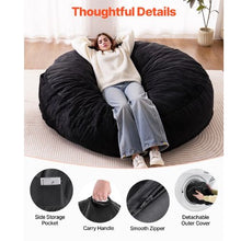 72 x 72 x 20 In Giant Bean Bag Chair with Washable Cover – (Black)