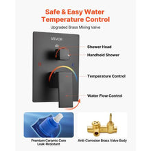 12" Square Ceiling Mount Rainfall Shower System – (Matte Black)