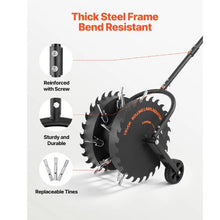 16.6-Inch Rolling Lawn Core Aerator Manual Yard Aerator Anti-Clog Tines Rust-Resistant