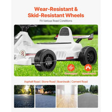 Electric Go-Kart for Kids 6V Battery Powered, 2 MPH Constant Speed, LED Headlight & Horn Ages 2+ White