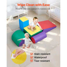 Climbing Toys, 5-Piece Foam Set for Toddlers, PU Leather Indoor Playset for Crawling & Sliding for Kids