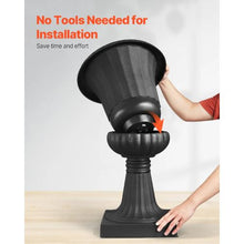 26.4" Plastic Urn Planters Classic Flower Pots for Indoor & Outdoor Décor (Set of 2) Black