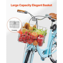 26" Light Blue Beach Cruiser Bike 1-Speed with Basket & Rear Rack for Cycling Exercise & Shopping
