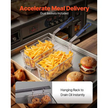 Commercial Propane Deep Fryer 90,000 BTU 40 LBS 3-Burner Dual Baskets Stainless Steel