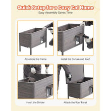 Heated Outdoor Cat House with Insulation PVC Flap Door Heating Pad and Openable Roof 34" x 21" x 27" for 1-3 Cats
