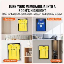 Sports Jersey Display Case 24 x 32 In Lockable Shadow Box with UV Protection PC Panel (Black)