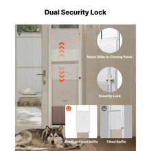 91 to 96 In Dog Door for Sliding Glass Door Adjustable Height  with Metal Rotating Hinges for Renters