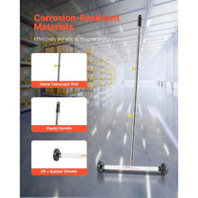 17 Inch Magnetic Sweeper with Wheels with Adjustable Handle for Garages Roofing Projects