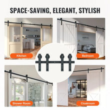 8FT Heavy Duty Double Barn Door Track Kit, 330LBS, I-Shape Rollers