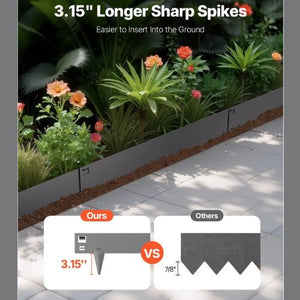 39 x 3 Inch Dark Gray Rust-Resistant Garden Edging Border Steel Landscape Edging ZY-39X3-5Grey (Pack of 5)
