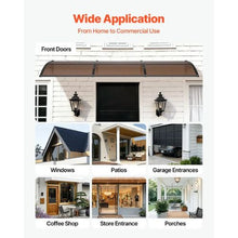 38 x 117 in Door Awning Canopy Polycarbonate Front Door Cover Rain & UV Protection (Brown)