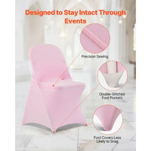 50PCS Pink Stretch Spandex Chair Covers Washable Slipcovers for Dining & Events