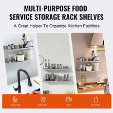 8.6 X 30 In Stainless Steel Shelf, Wall Mounted Floating Shelving Storage Rack for Kitchen WMSL30 ( Pack of 2)
