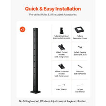36" Corner Railing Post L-Shaped Pre-Drilled Holes Black Stainless Steel 1-Pack